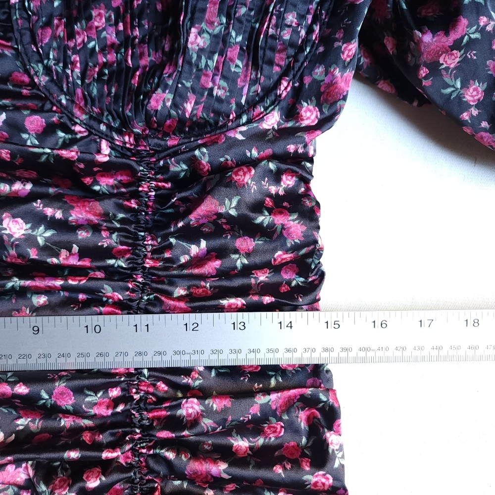 For Love And Lemons Melrose Satin Ruched Mini Dress Pin Up Girl Cocktail - Picture 11 of 12